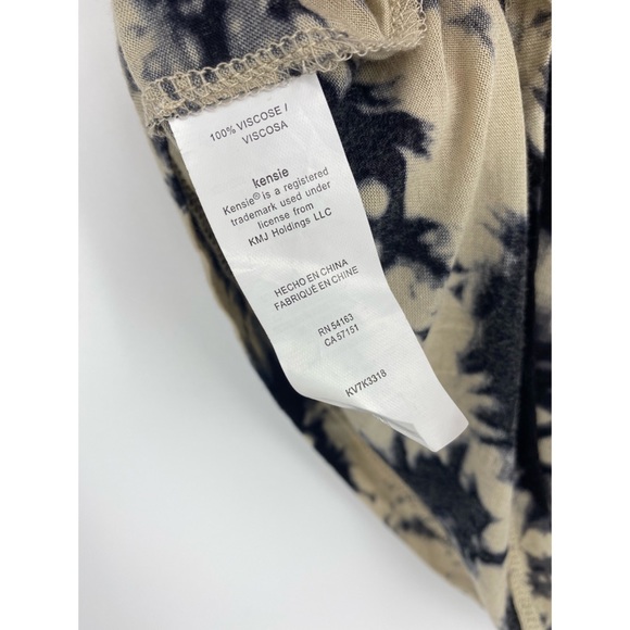 Kensie Tie Dye Tank Top Lightweight Black & Cream - Picture 5 of 5